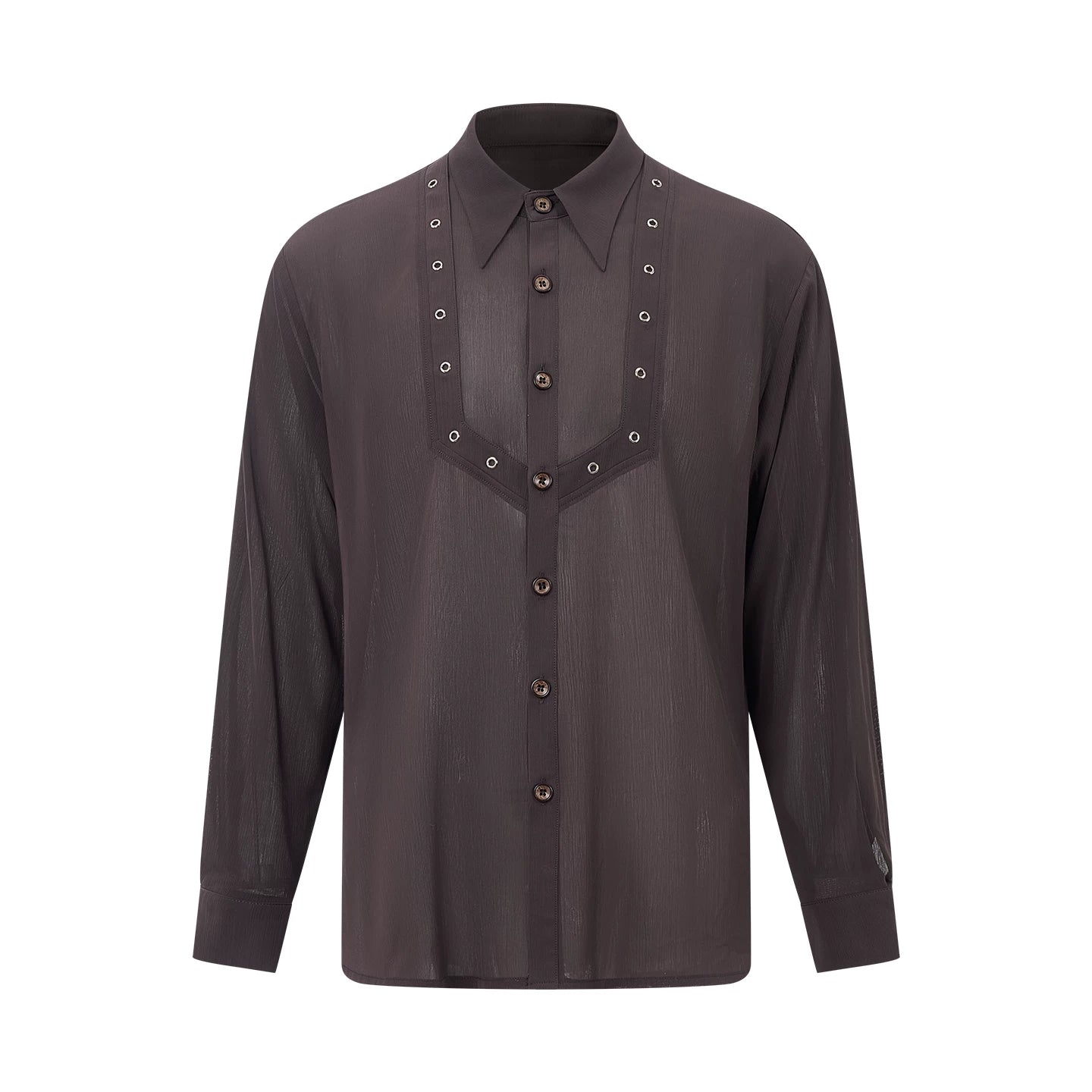 DUYQ "Men's Series" 005 Light and thin texture long-sleeved shirt National standard men's Latin dance practice clothes