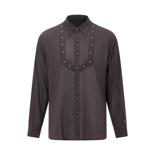 DUYQ "Men's Series" 005 Light and thin texture long-sleeved shirt National standard men's Latin dance practice clothes