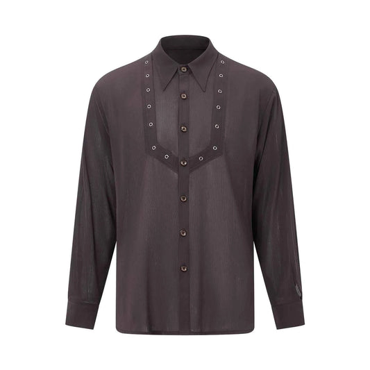 DUYQ "Men's Series" 005 Light and thin texture long-sleeved shirt National standard men's Latin dance practice clothes