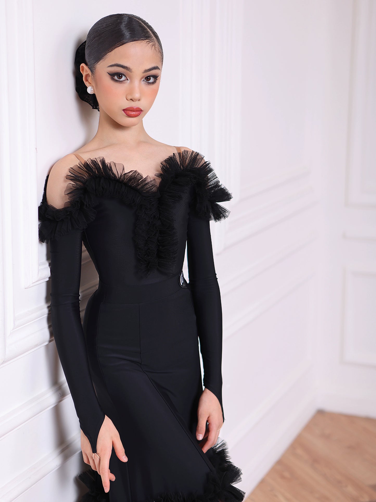 TID.Ballroom Latin dance skirt new lace one-piece top waltz ballroom dance performance clothes practice clothes