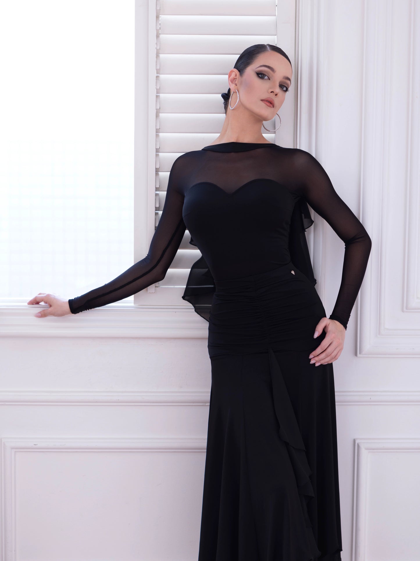 TID Ballroom skirt waltz ballroom dance swing skirt performance suit national standard dance skirt