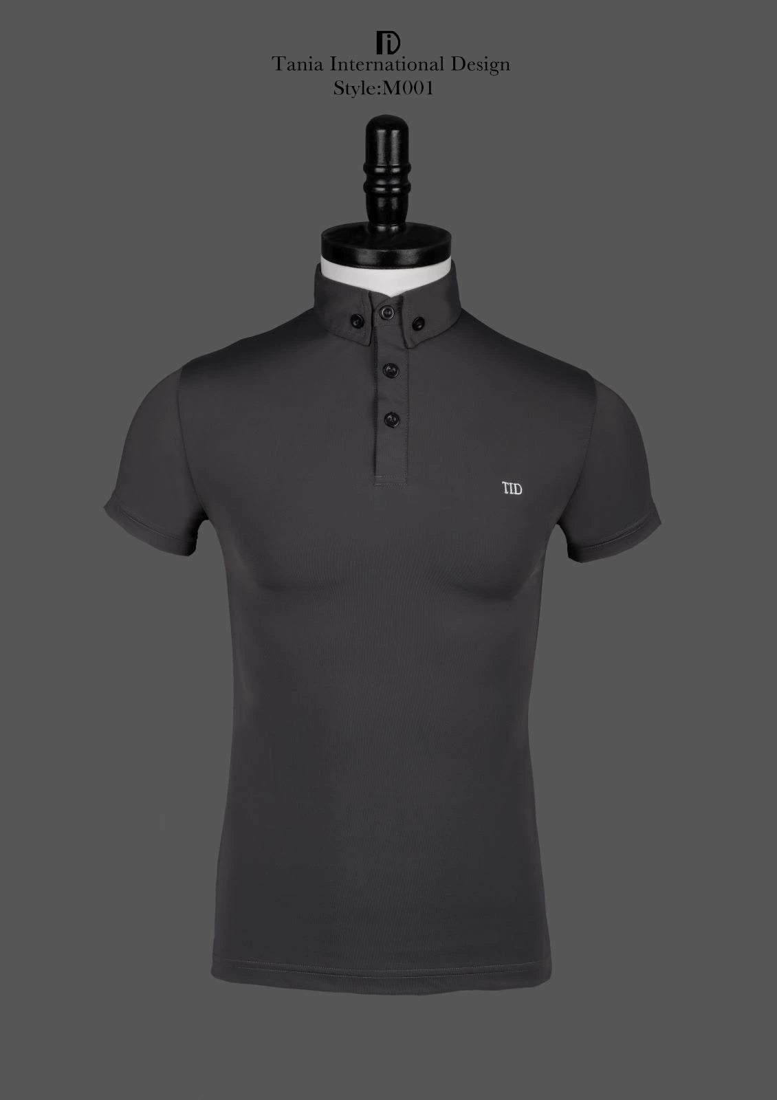 TID. A002 men's Ballroom top short-sleeved Latin ballroom dance adult dance practice clothes spring and summer lapel polo shirt