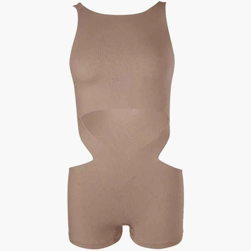 UDANCE Latin dance costume versatile bodysuit slanted shoulder hollow strap Latin dance practice clothes nude