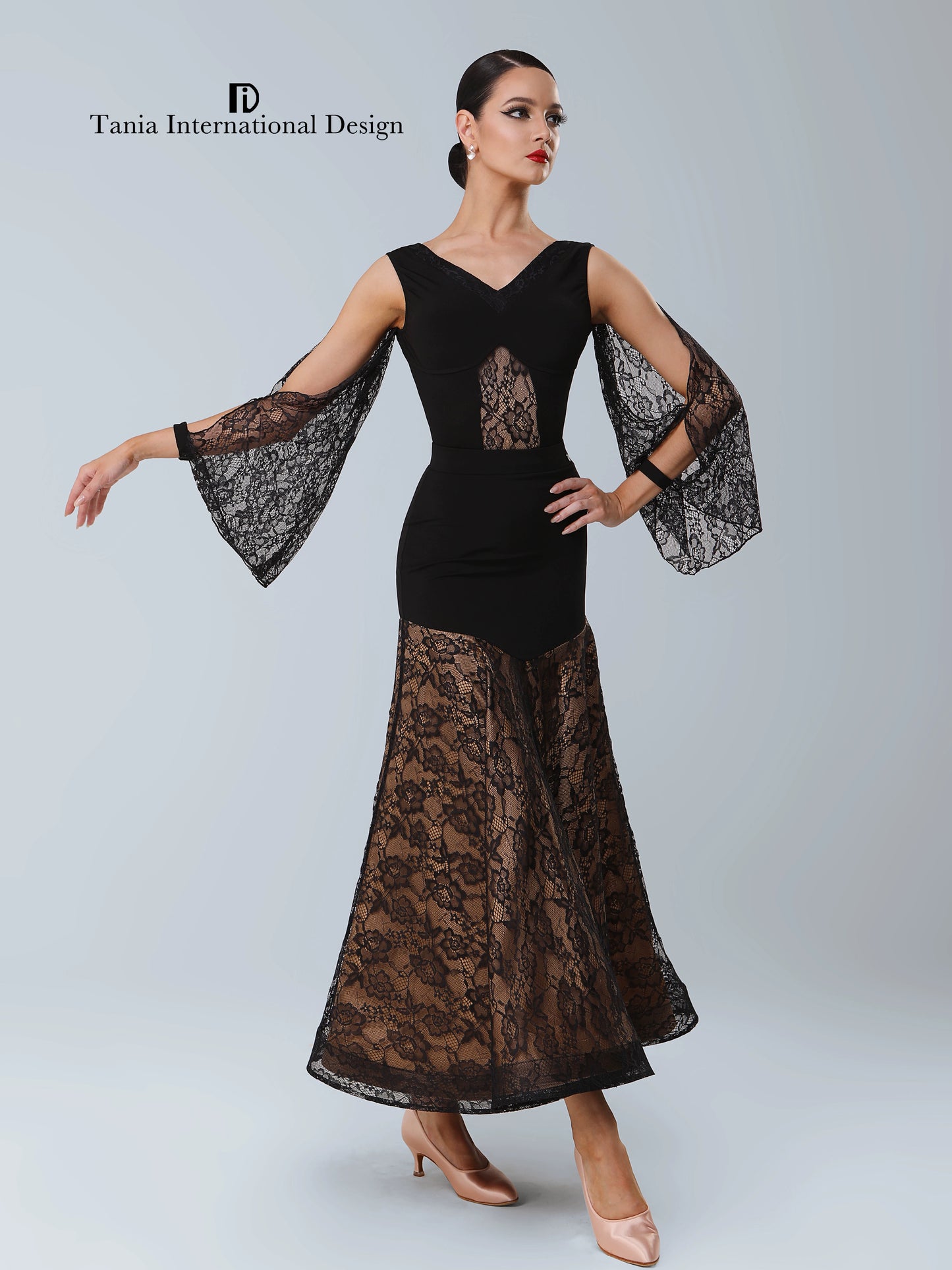 TID new adult female waltz pendulum skirt temperament long skirt national ballroom dance suit skirt