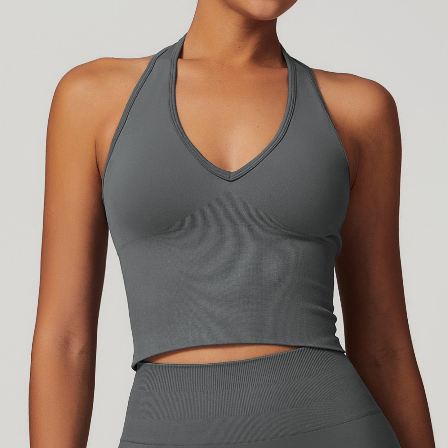 ZC. DWX7725 Breathable Neck Back Yoga Bra Seamless Sports Underwear Women's Summer Shockproof Fitness Top