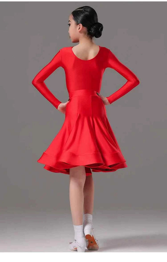 MLX Children's Latin Dance Costumes Girls' Performance Costumes Grading Regulations Children's Latin Dance Competition Costumes