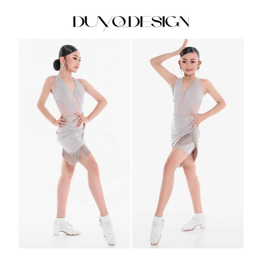 DUYQ Children's Style "Mountain Awakens, Spring Sorrow" 005 classic camisole top, Latin dancer girls' practice outfit, professional