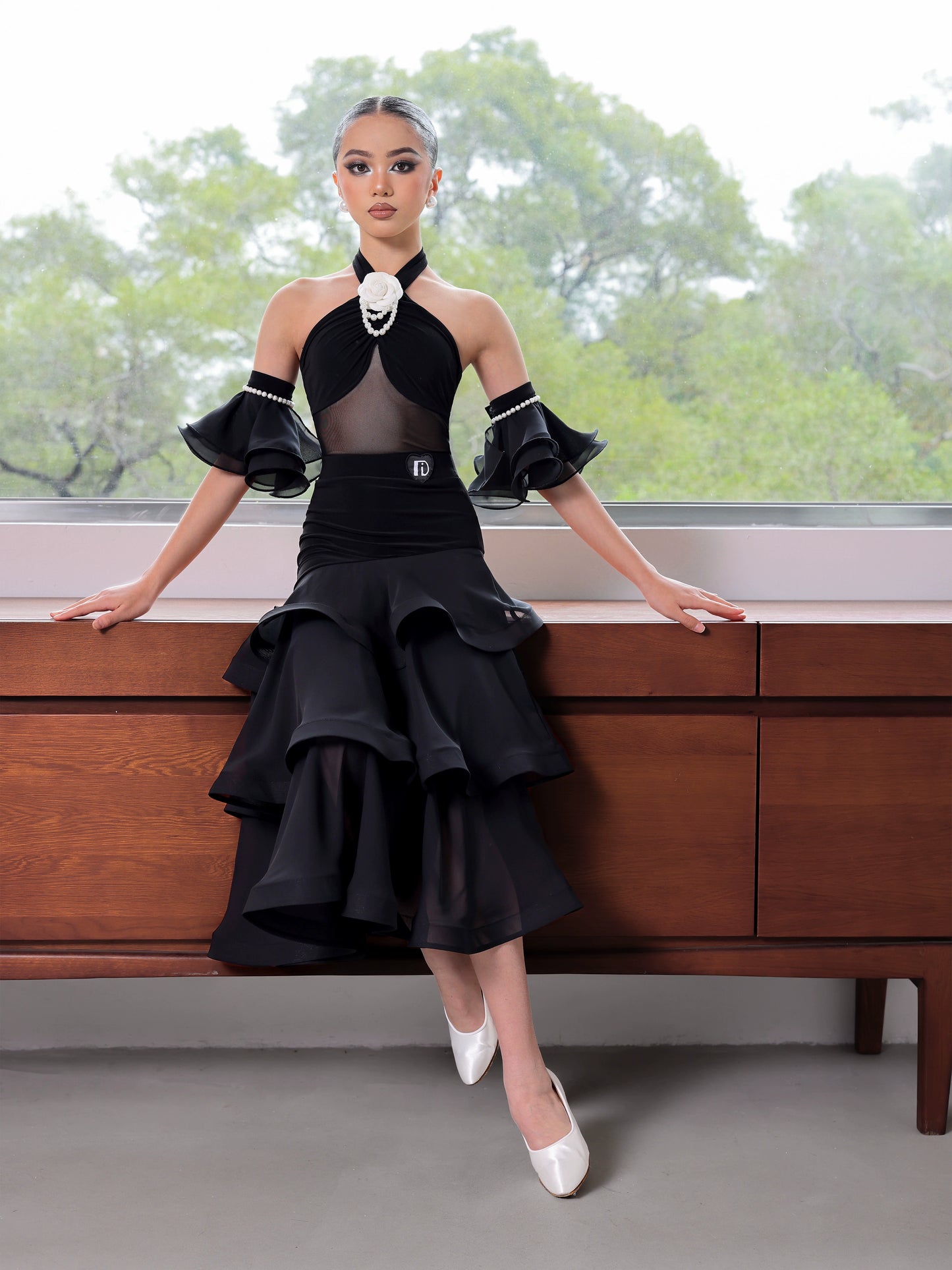 TID.CM2415 ballroom dance skirt new girls spring and summer national standard dance skirt modern performance suit ballroom dance swing skirt
