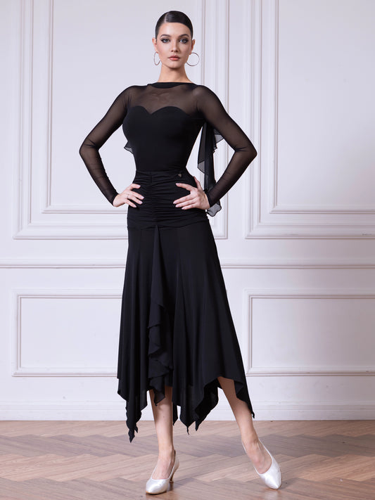 TID Ballroom skirt waltz ballroom dance swing skirt performance suit national standard dance skirt