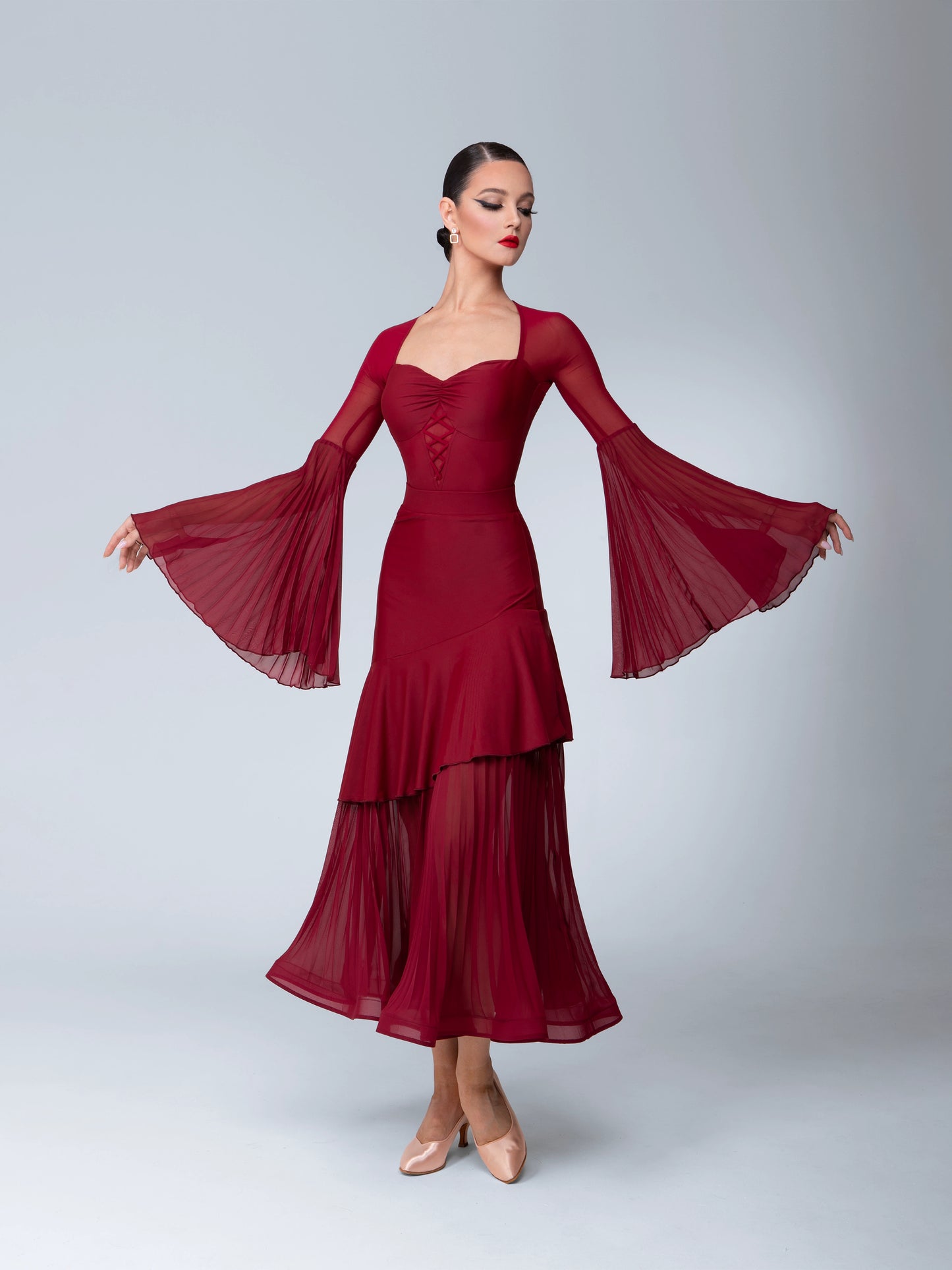 TID national ballroom dance skirt waltz ballroom dance temperament swing skirt adult female modern dance suit