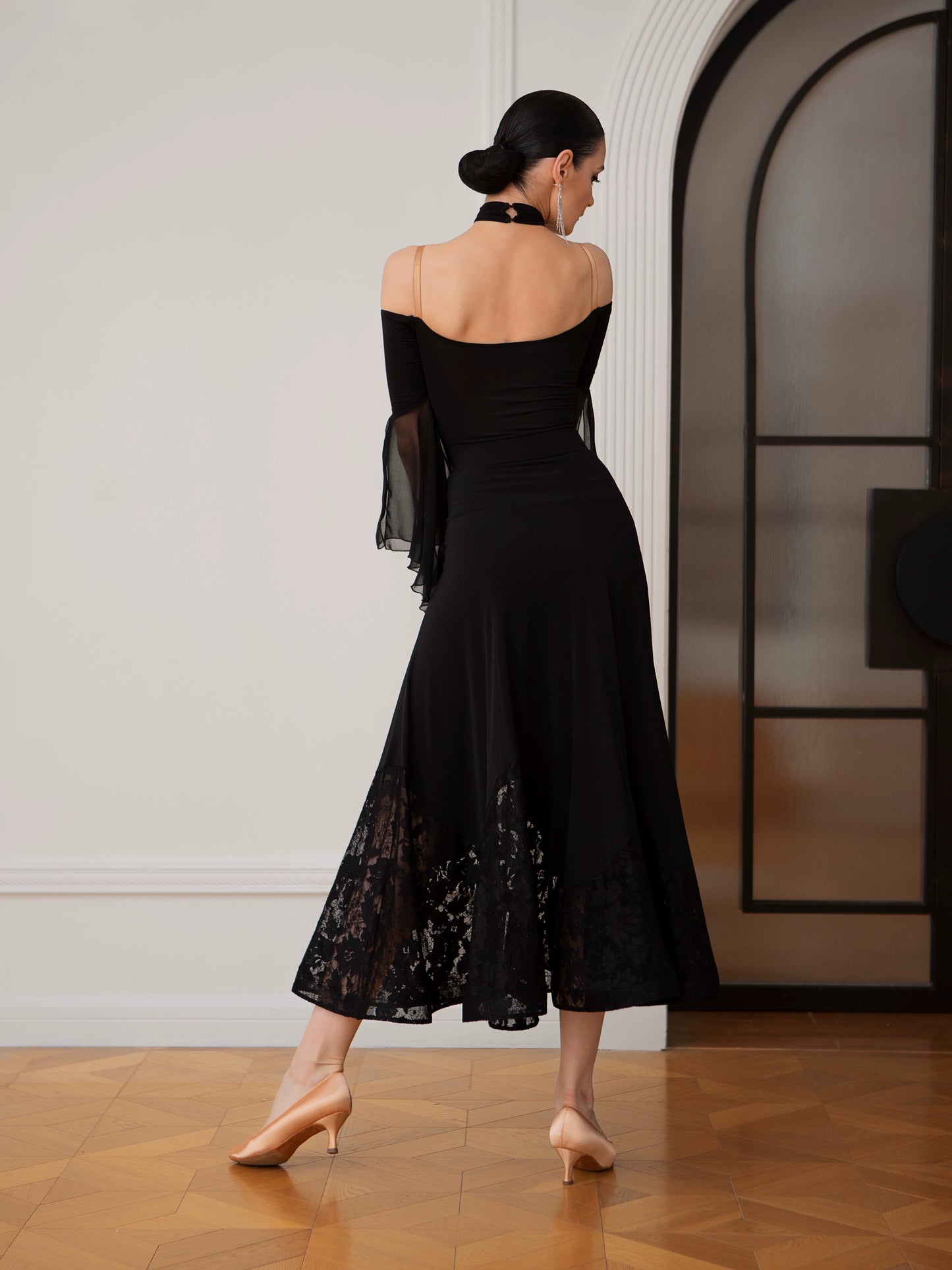 TID lace ballroom dance practice suit professional ballroom dance big swing skirt