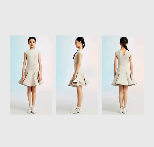 MLX "Cloud Velvet Glacier Grey" Children's New Latin Dance Competition Clothing Girls' Dance Grading Test Uniform