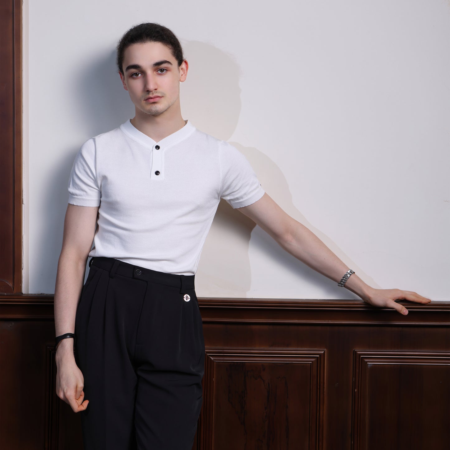 TID-A010 2025 spring and summer new small V-neck short-sleeved top high-end Latin dance practice clothes