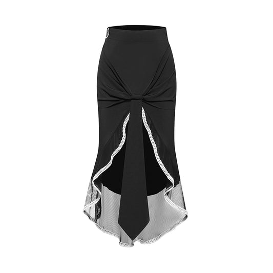 DUYQ "Black and White" women's 010 fishtail hip skirt professional national standard Latin dance practice suit advanced
