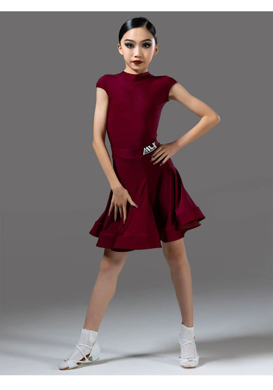MLX.8988 burgundy children's new Latin dance children's competition clothes big skirt dance performance clothes