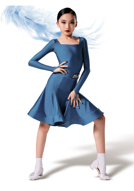 MLX.8942A Children's Latin dance costumes Children's new grading competition standards stipulate that clothing is split and large skirt