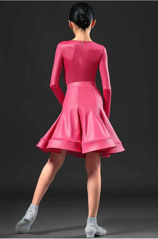 MLX.8971 Latin Dance Competition Clothing Children's Dance Grading Standards Regulations Clothing Performance Clothing Split Set Customization