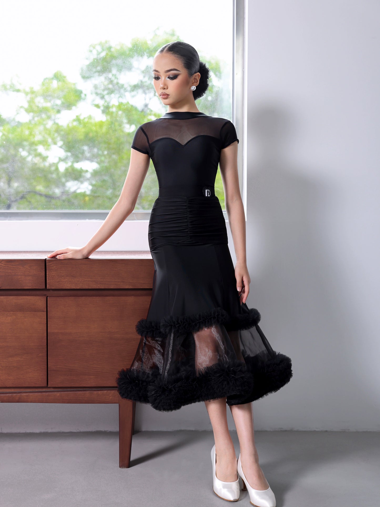 TID.CM2418 new ballroom dance skirt girls waltz national standard performance clothes children's ballroom dance practice swing skirt