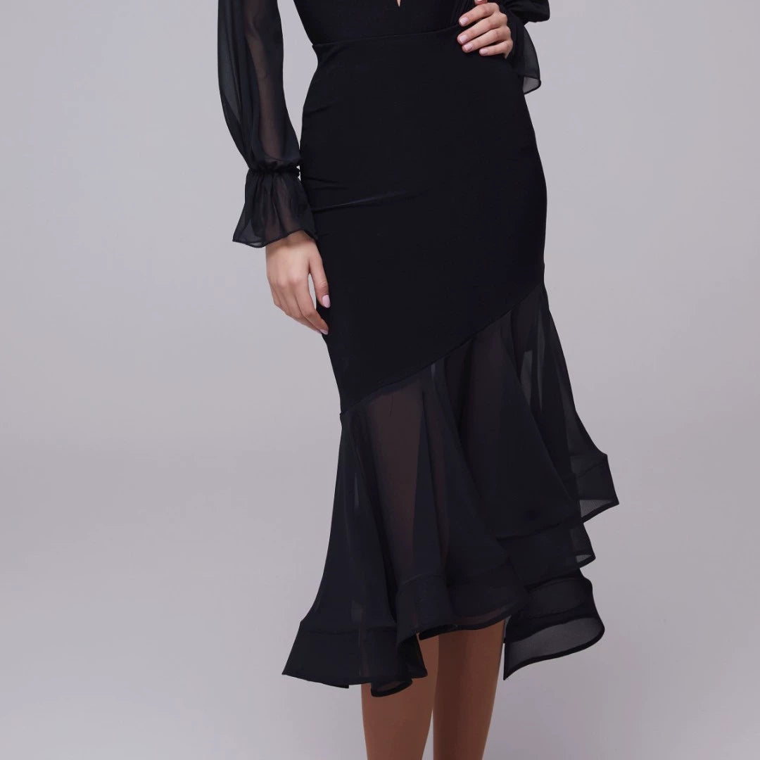 WD.Q14 Women's Single Skirt Modern Dance Latin Dance Square Dance Practice Suit Competition Suit Bust Skirt