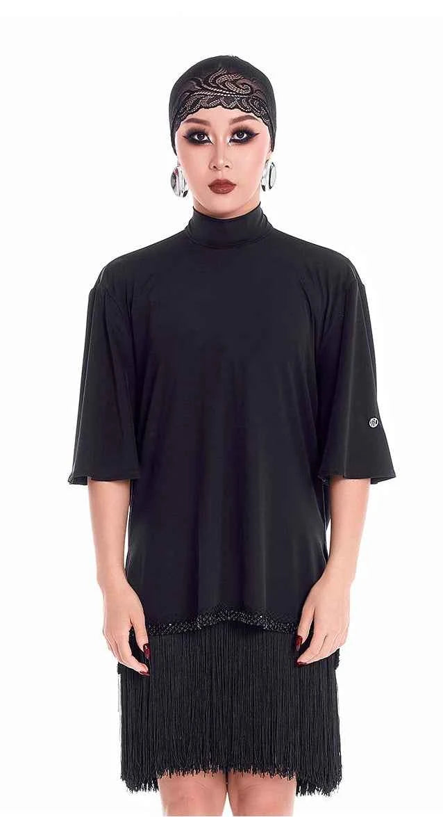 DUYQ "Mountain Awakening Rain Latin" 003 Loose One Size Top National Standard Women's Latin Dance Practice Suit Professional