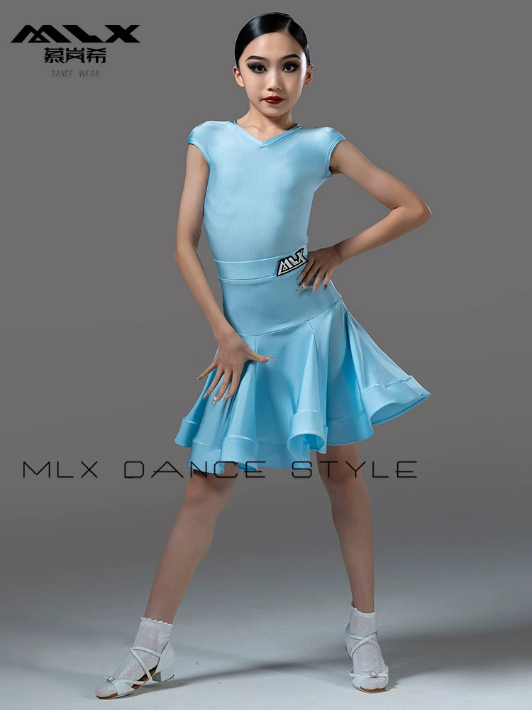MLX.8991 Latin Dance Suit Children's New Sleeveless Split Suit Grading Regulations Professional Dance Competition Clothing
