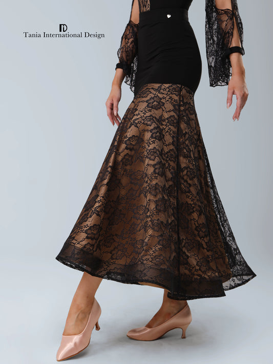 TID new adult female waltz pendulum skirt temperament long skirt national ballroom dance suit skirt