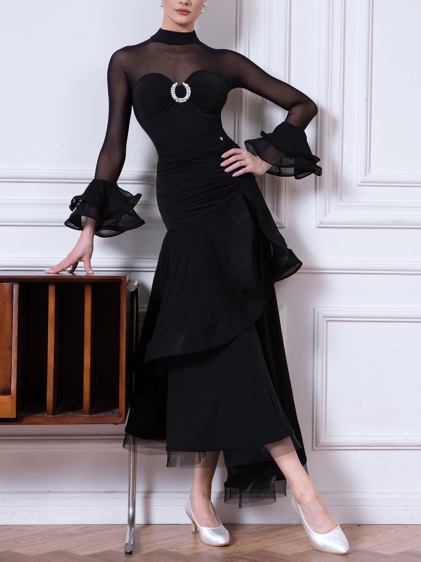 TID female advanced ballroom dance modern dance skirt