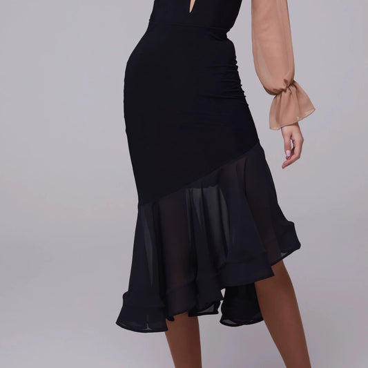 WD.Q14 Women's Single Skirt Modern Dance Latin Dance Square Dance Practice Suit Competition Suit Bust Skirt