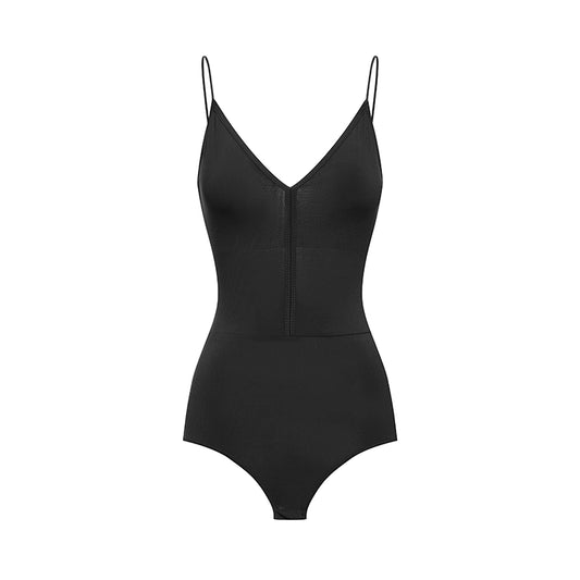 DUYQ "Black and White" Women's 013 Basic V-Neck Suspenders One-piece Top National Standard Latin Dance Costume Premium