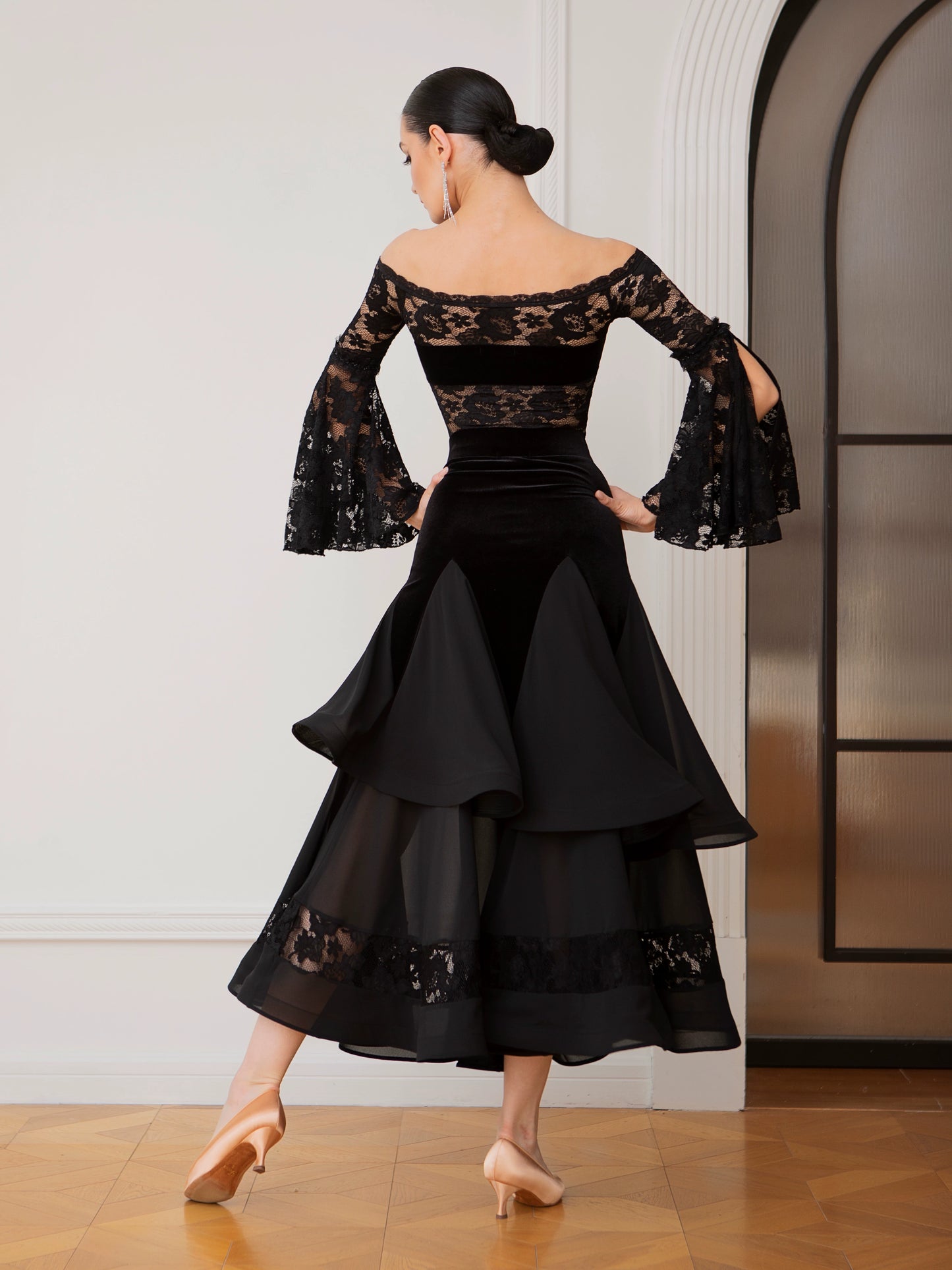 TID ballroom dance skirt professional adult national standard dance performance suit modern dance big swing dress set