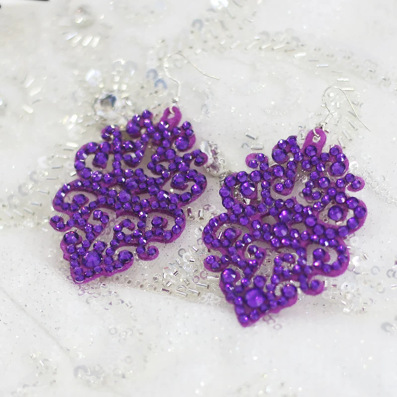 Personality Competition Belly Dance Modern Latin Performance Accessories Hypoallergenic Earrings Diamond Earrings Double Sided - Mine·Jas