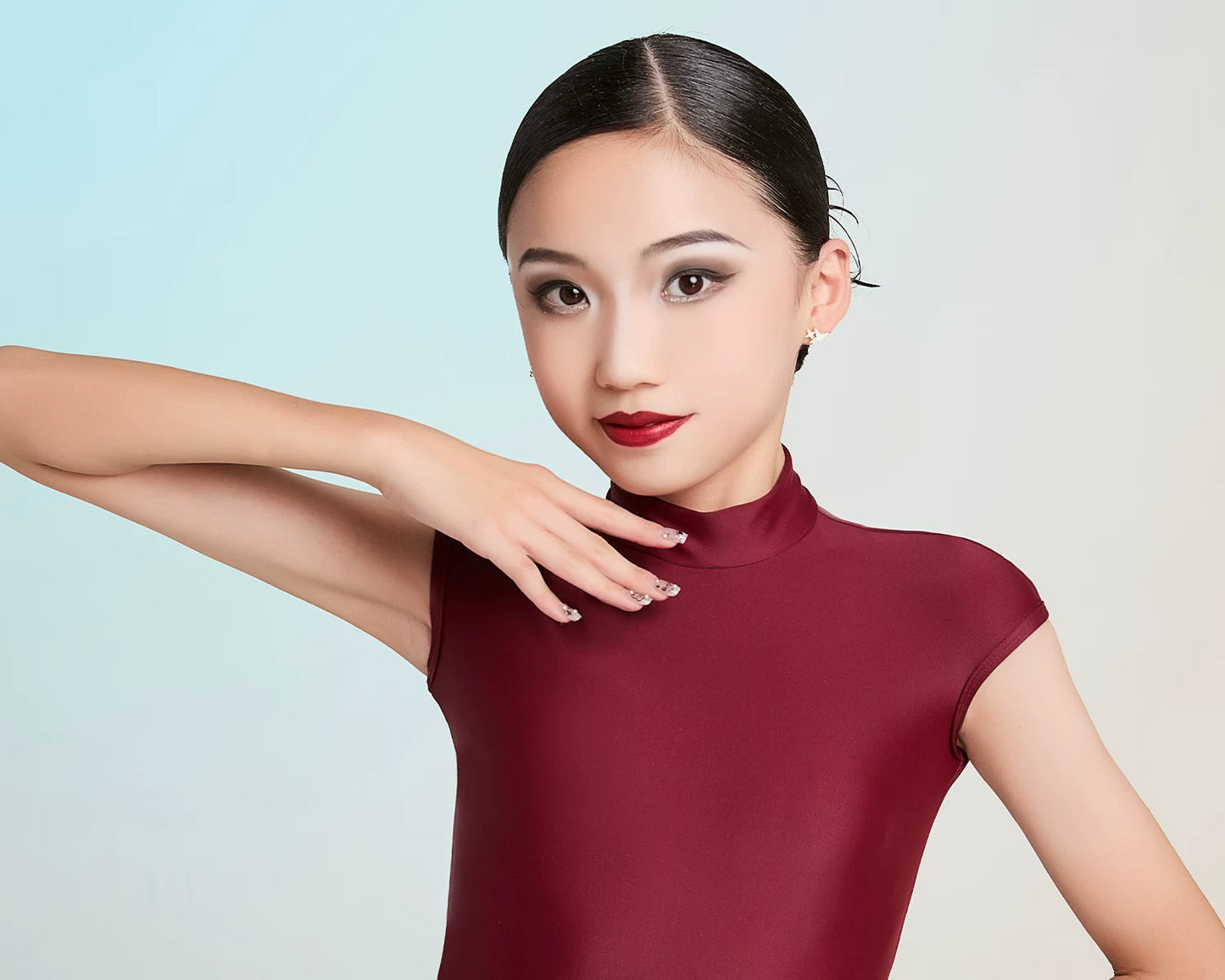 MLX Girls Latin Dance Suit Cake Skirt High-end Children's Dance Practice Performance Suit Set