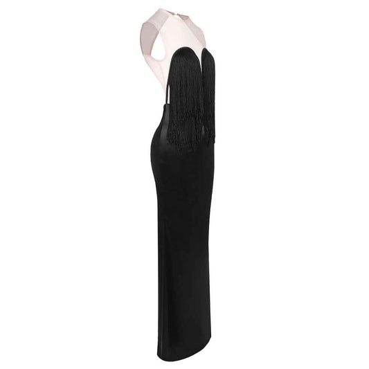 Z0058 V-neck slim long dress