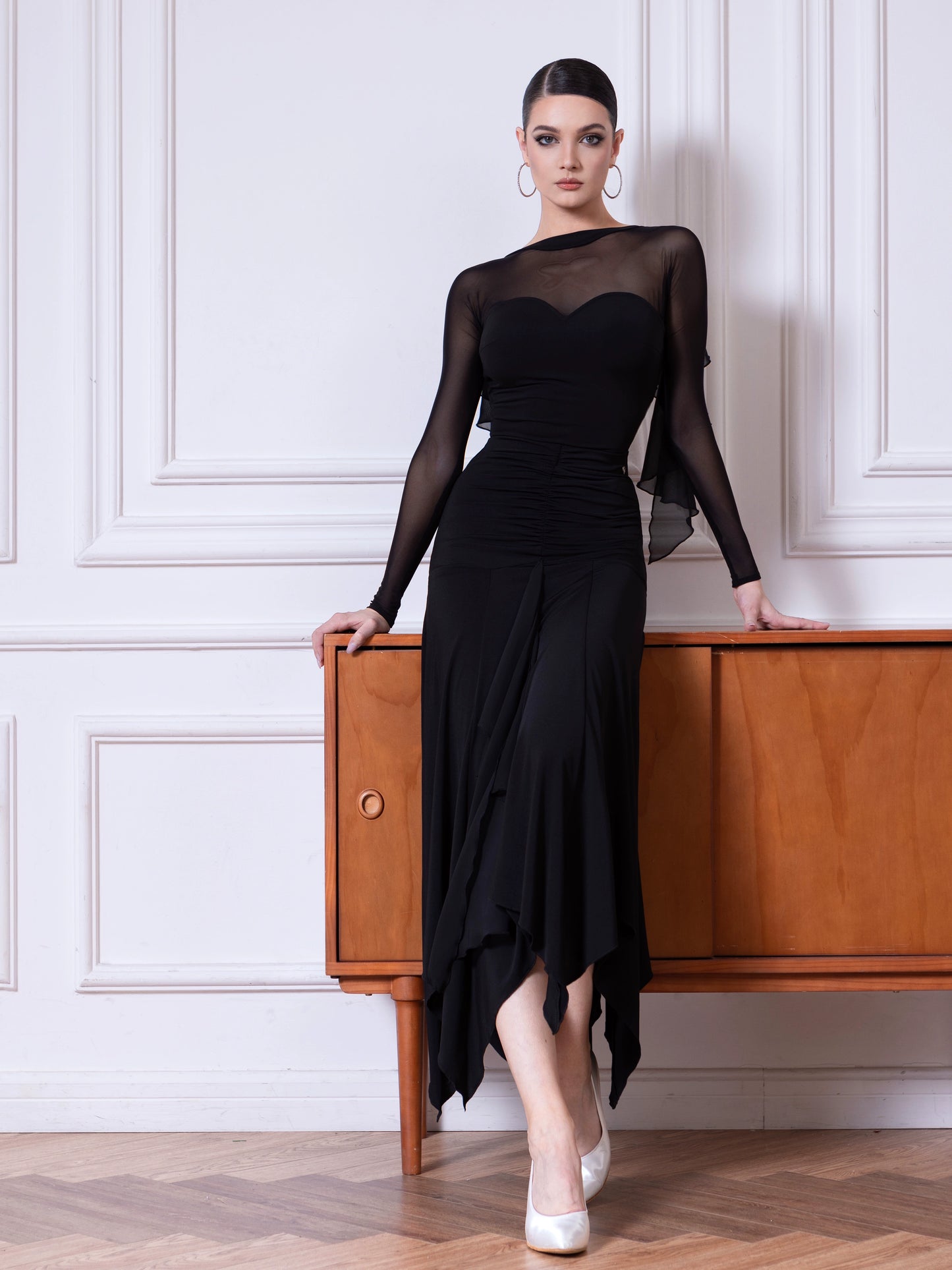 TID Ballroom skirt waltz ballroom dance swing skirt performance suit national standard dance skirt