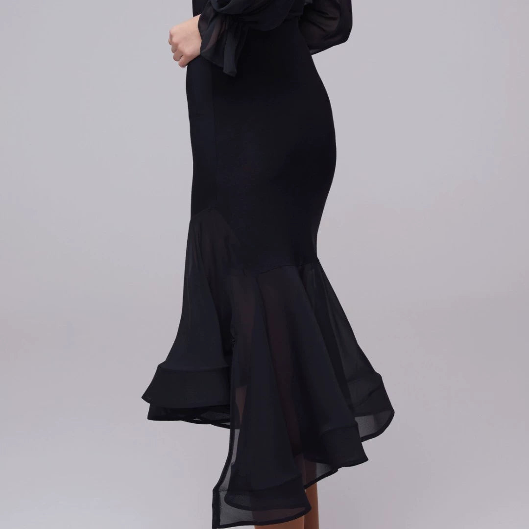WD.Q14 Women's Single Skirt Modern Dance Latin Dance Square Dance Practice Suit Competition Suit Bust Skirt