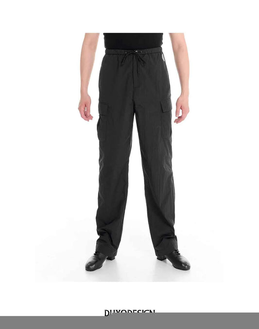 DUYQ "Men's Series" 011 High Street Wind Drawstring Overalls Latin Dance Suit Practice Teaching