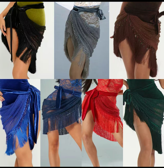 VERNA.VABGY002 Women’s Tassel Rhinestone Latin Dance Practice Dress with Strappy Back - Mine·Jas