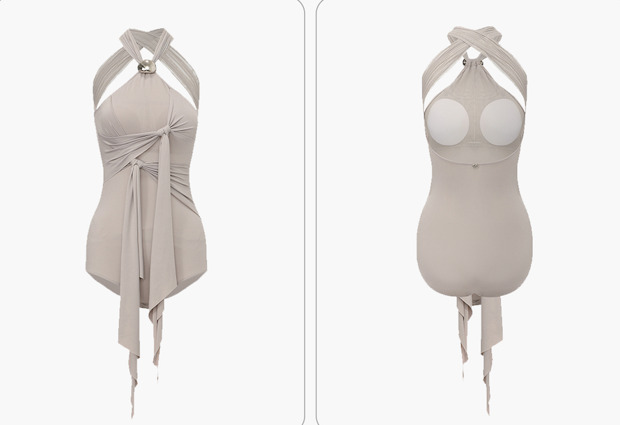 DUYQ 013 Halter Tie Strap Design Dance Top