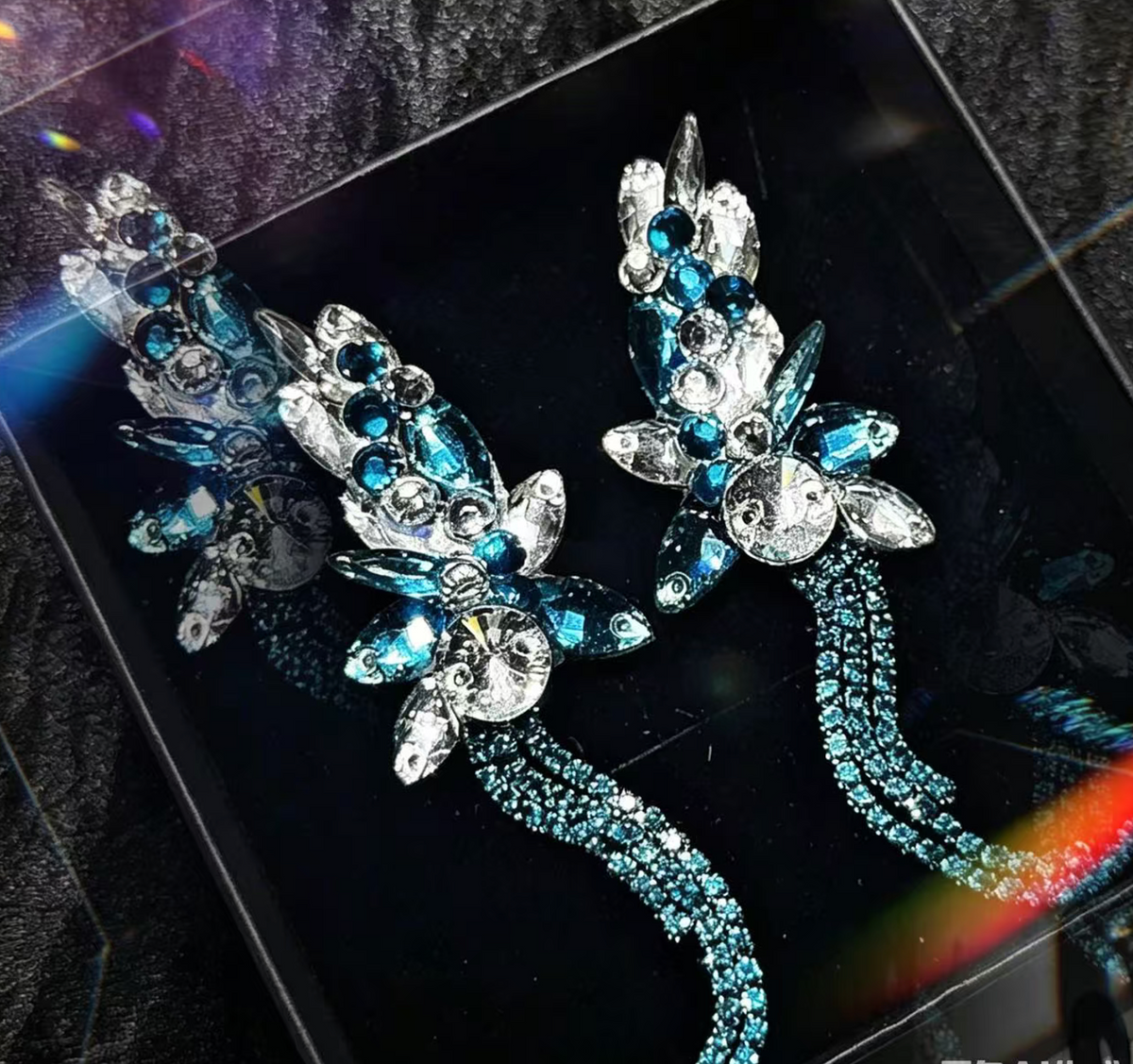 Custom Made Luxury Rhinestone Handmade Earrings Elegant Drop Crystal Jewelry for Ballroom Latin Competition Wear