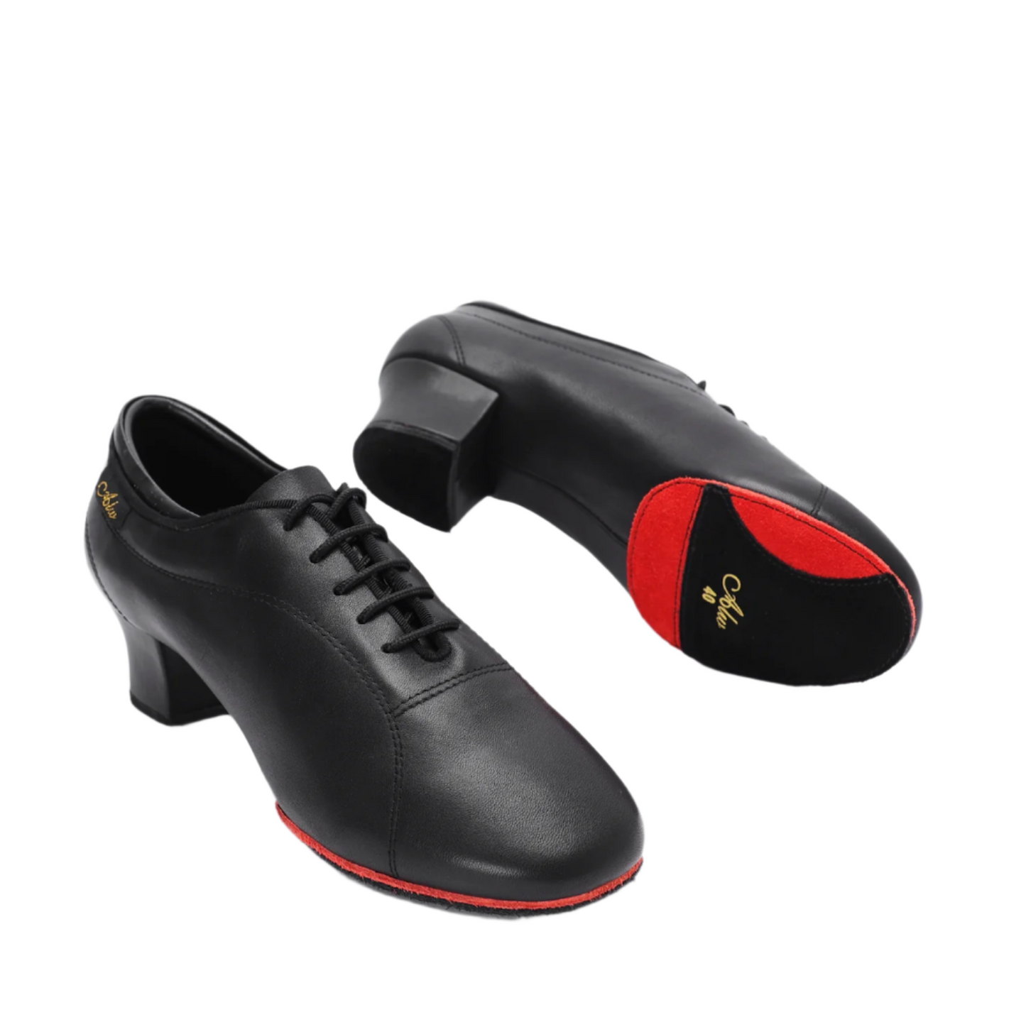 ALW.L001ME MENS CALF LEATHER AND RED SOLE LATIN DANCSHOES