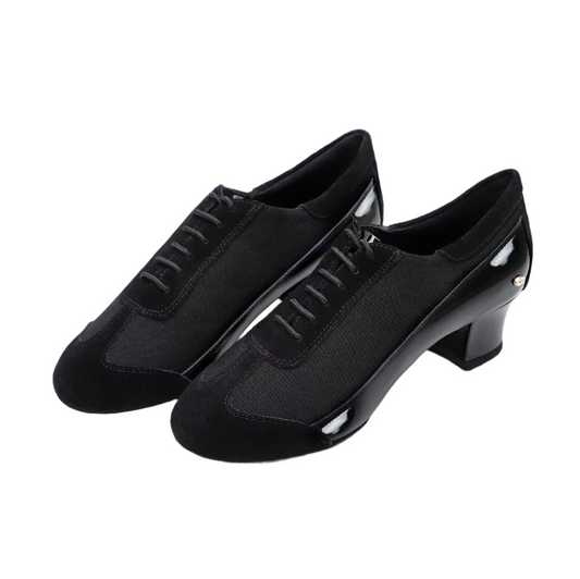 ALW.L002ME Men’s Patent Leather & Canvas Latin Dance Shoes - Mine·Jas