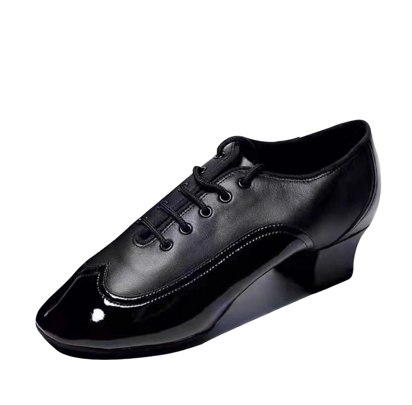 ALW.L004ME Men’s Latin Dance Shoes – Patent & Leather Spliced Ballroom Footwear - Mine·Jas