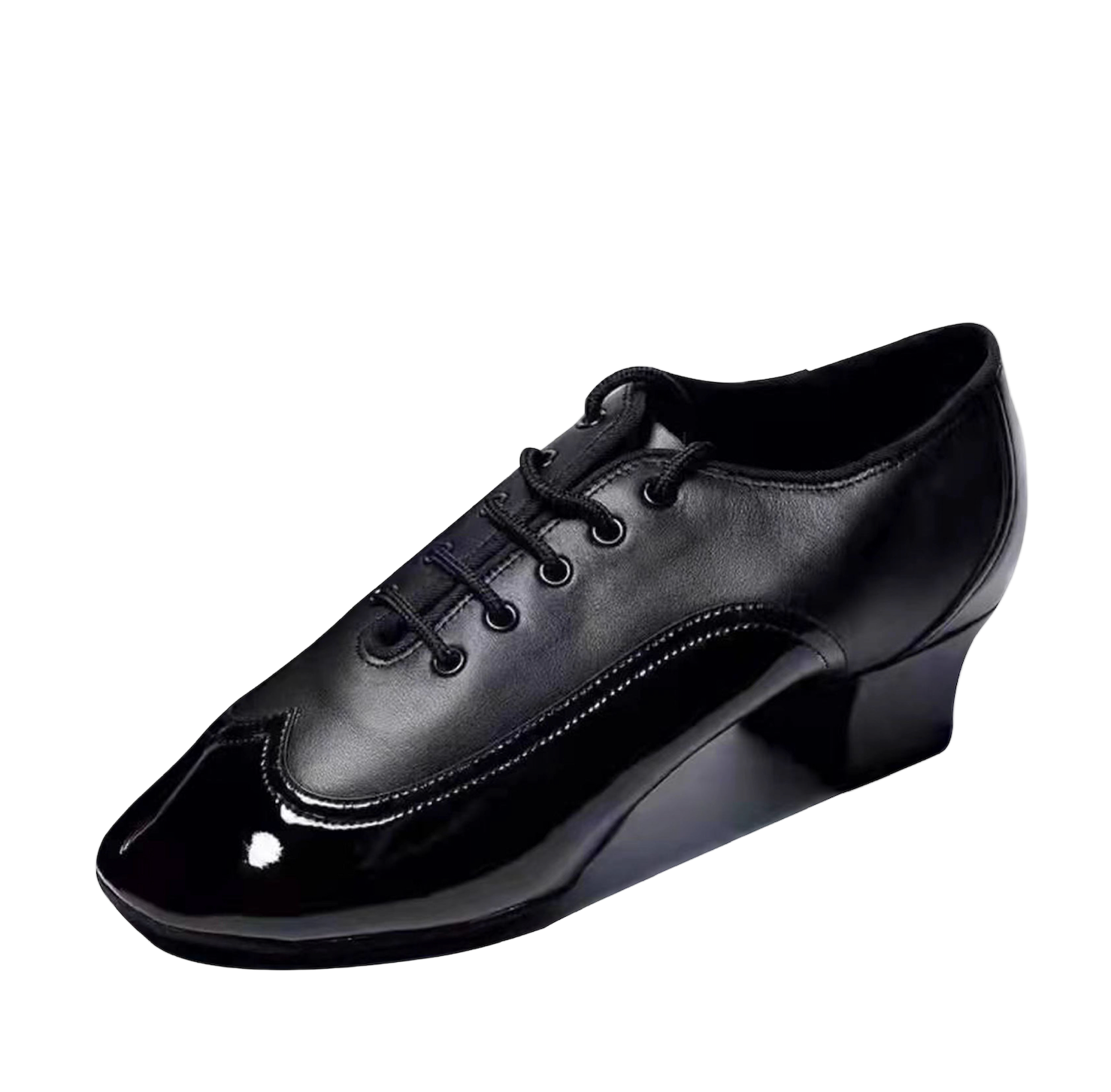 ALW.L004ME Men’s Latin Dance Shoes – Patent & Leather Spliced Ballroom Footwear - Mine·Jas