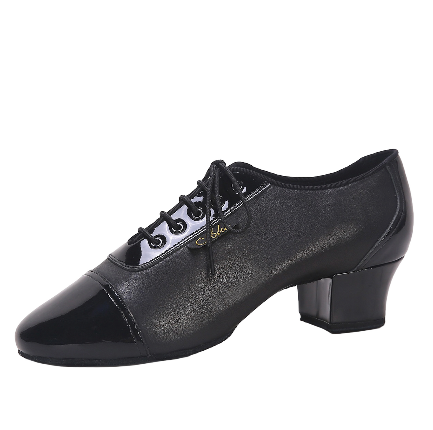 ALW.L007ME Men’s Classic Genuine Leather with Patent Leather Splicing Fashion Dance Shoes - Mine·Jas
