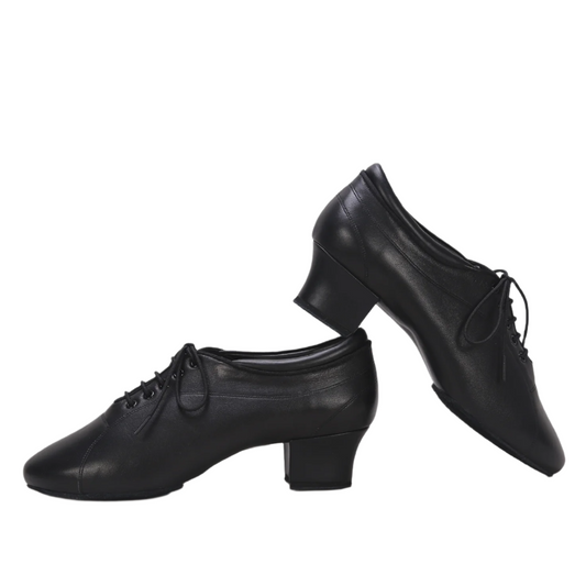 ALW.L009ME Men’s Classic Latin Dance Shoes in Matte Genuine Leather - Mine·Jas