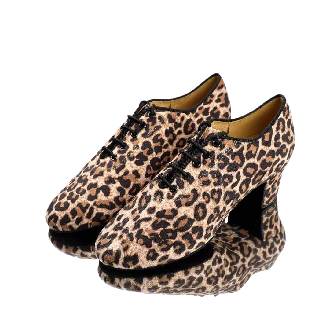 ALW.L009FC LADIES LEOPARD PRACTICE TEACHING DANCESHOES