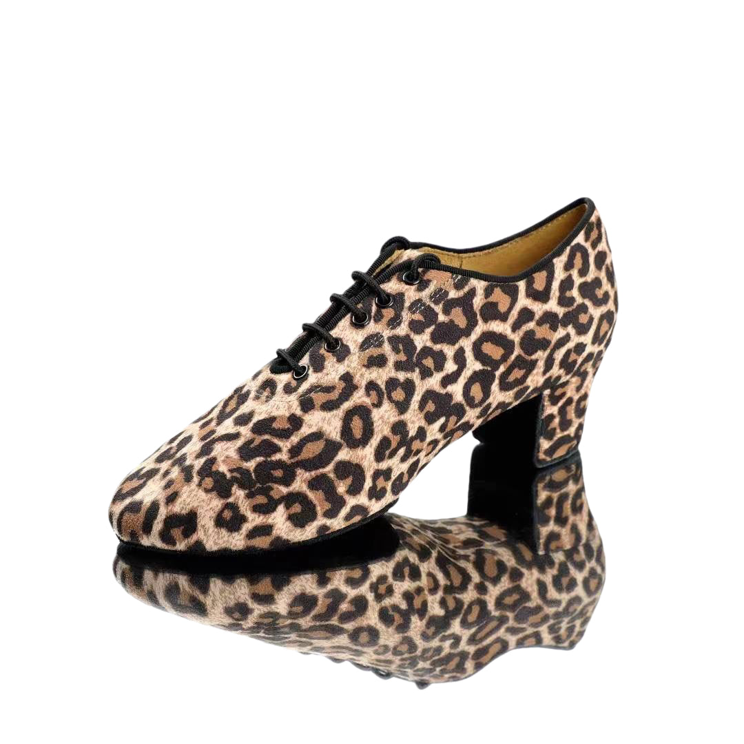 ALW.L009FC LADIES LEOPARD PRACTICE TEACHING DANCESHOES