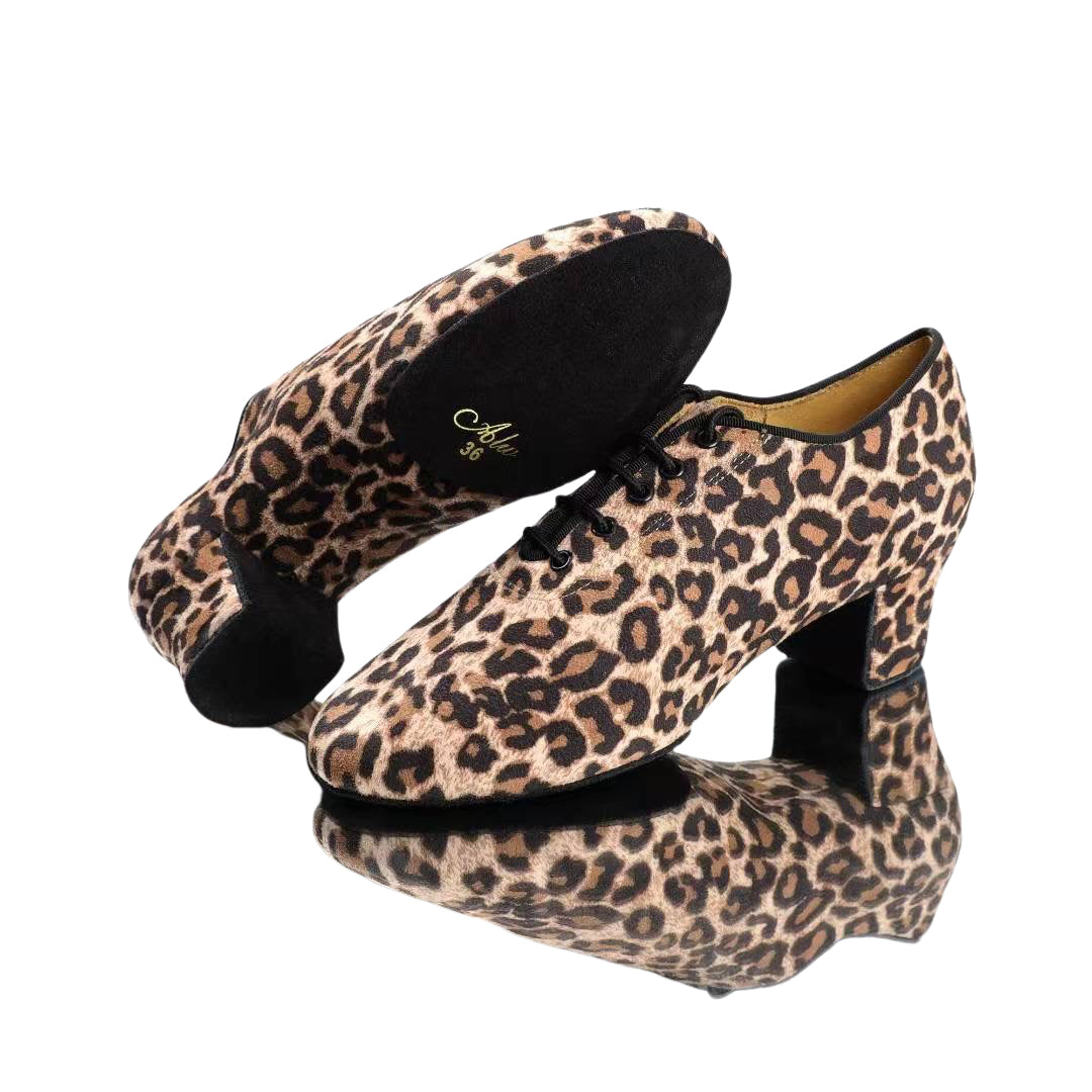 ALW.L009FC LADIES LEOPARD PRACTICE TEACHING DANCESHOES