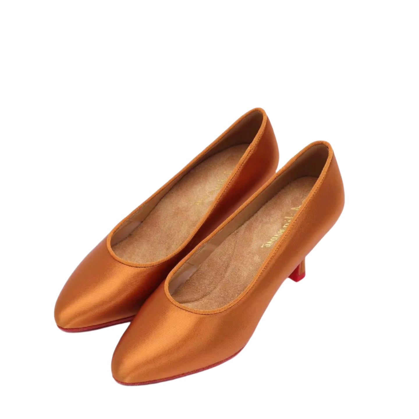 ALW.B006FE Elegant Bronze Standard Dance Shoes – Red Sole Design