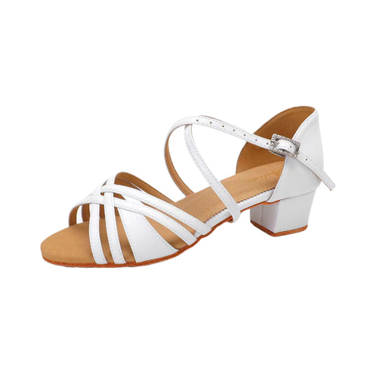 ALW.L015GE Professional Juvenile Latin Competition Shoes – White Edition